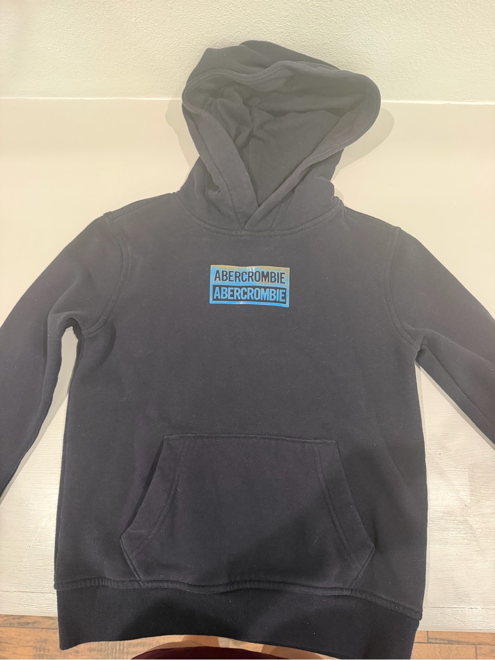 abercrombie kids Black Pullover Hoodie with Moose Tag